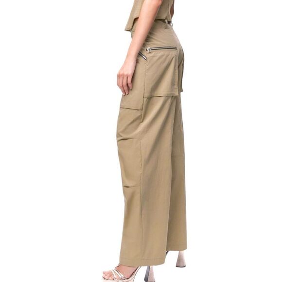 ZARA NWT Topstitched zippered pants in Taupe Size L - Picture 1 of 12